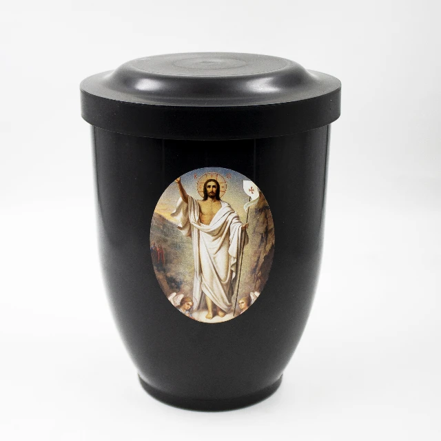 Урна пластик черная с большой крышкой