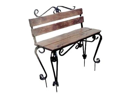 Лавка деревянная со спинкой (ковка) 9