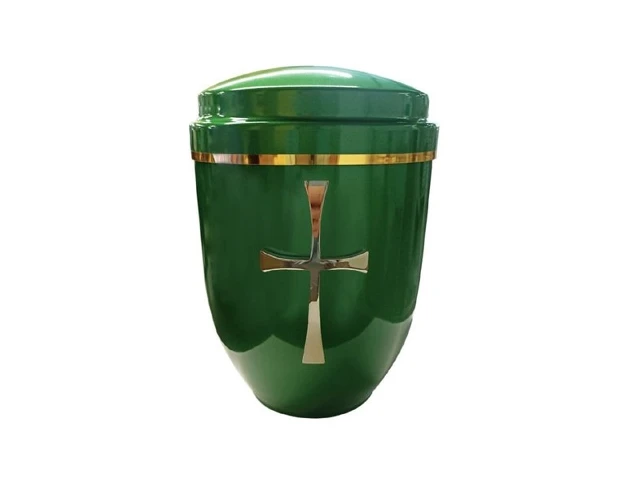 Металлическая с золотой полосой (зеленая)