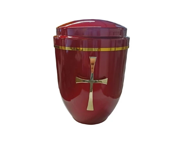 Металлическая с золотой полосой (красная)